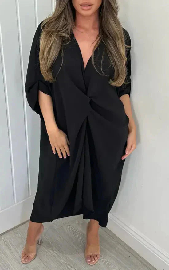 💖UTOLSÓ NAPI PROMÓCIÓ - 50% KEDVEZMÉNY💖Női V-nyakú, szabálytalan, bő ruha