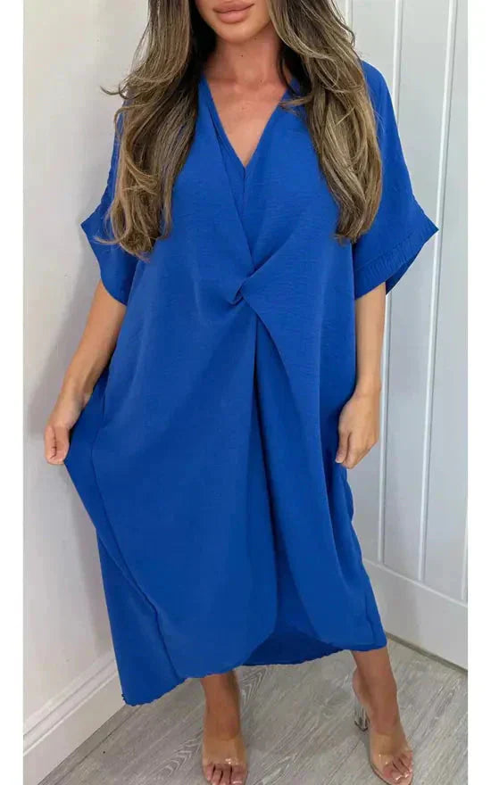 💖UTOLSÓ NAPI PROMÓCIÓ - 50% KEDVEZMÉNY💖Női V-nyakú, szabálytalan, bő ruha
