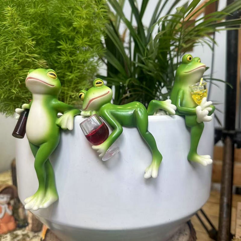🔥 Akció 🐸🍷 Béka Virágcserép Akasztó Dísz