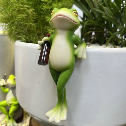 🔥 Akció 🐸🍷 Béka Virágcserép Akasztó Dísz