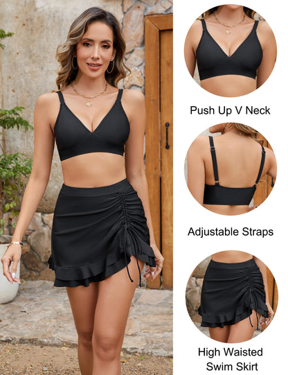👙Magas derekú női bikiniszett haskontroll Gingham