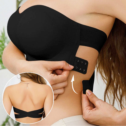 【S-XL】💖Női pánt nélküli melltartó csúszásgátló keresztzárral