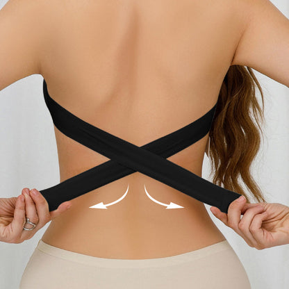【S-XL】💖Női pánt nélküli melltartó csúszásgátló keresztzárral