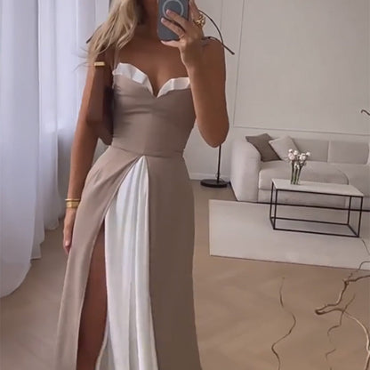 💖UTOLSÓ NAPI PROMÓCIÓ - 50% KEDVEZMÉNY💖Női ujjatlan, színes, rakott hosszú ruha