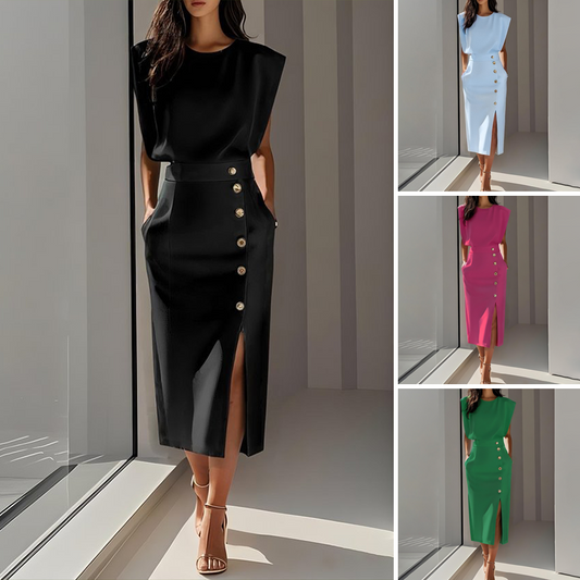 💖UTOLSÓ NAPI PROMÓCIÓ - 50% KEDVEZMÉNY💖Elegáns francia hasított ruha
