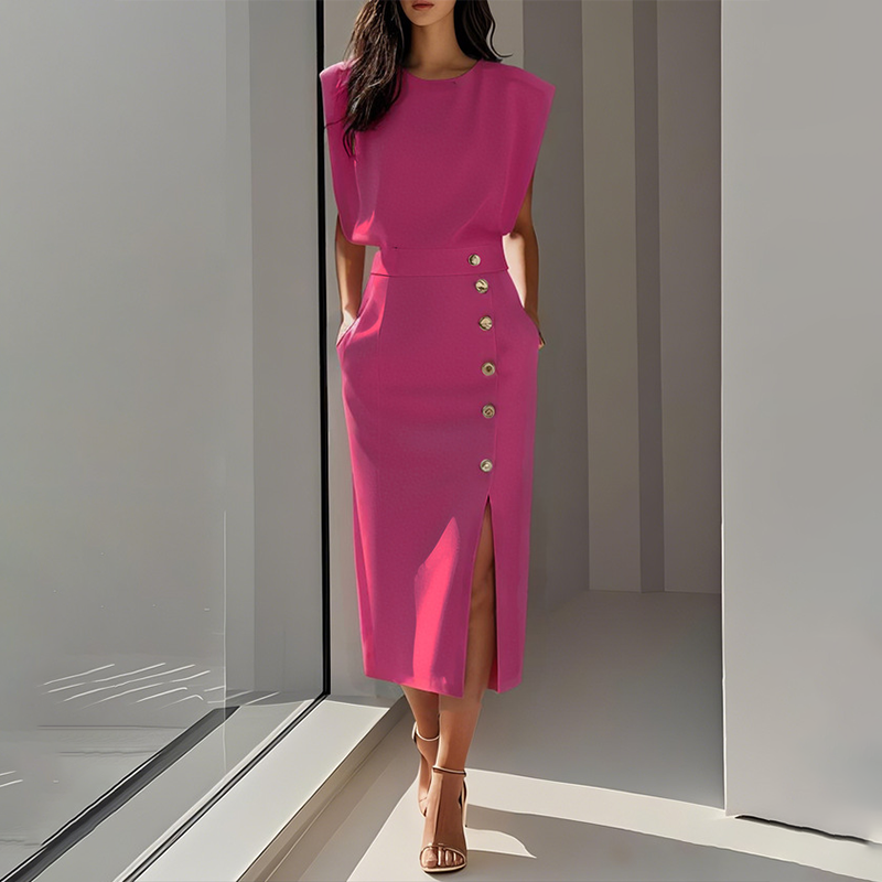 💖UTOLSÓ NAPI PROMÓCIÓ - 50% KEDVEZMÉNY💖Elegáns francia hasított ruha
