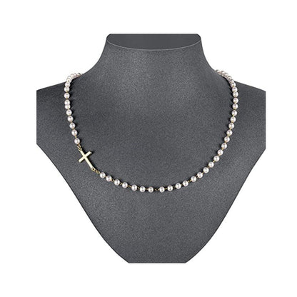 💖UTOLSÓ NAPI PROMÓCIÓ - 50% KEDVEZMÉNY💖Női elegáns kereszt szintetikus gyöngy nyaklánc