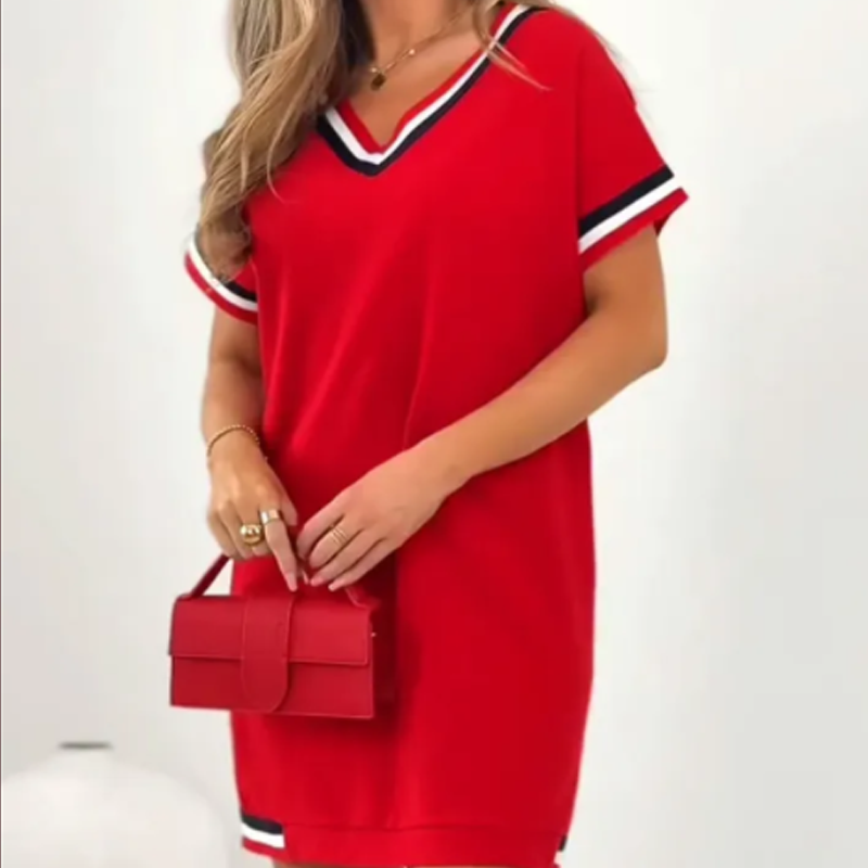💖 UTOLSÓ NAPI PROMÓCIÓ - 50% KEDVEZMÉNY 💖Női csíkos splicing ruha - Retro hangulat, modern kényelem