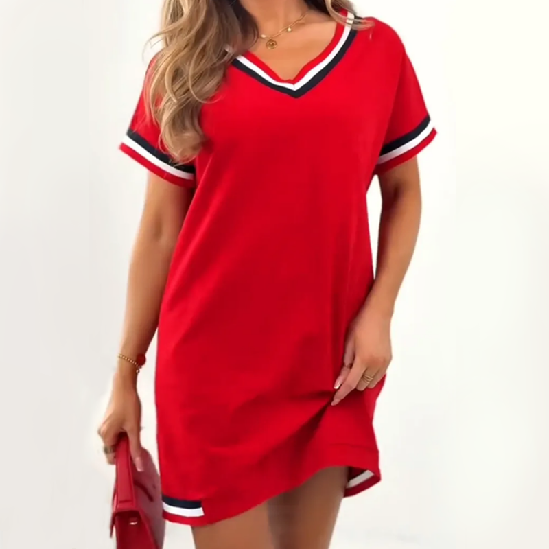 💖 UTOLSÓ NAPI PROMÓCIÓ - 50% KEDVEZMÉNY 💖Női csíkos splicing ruha - Retro hangulat, modern kényelem