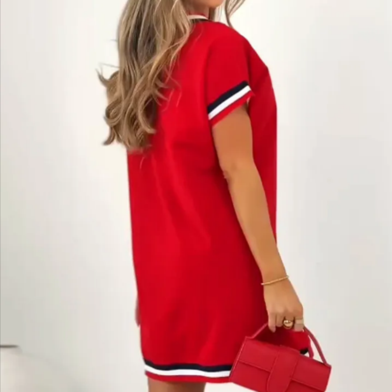💖 UTOLSÓ NAPI PROMÓCIÓ - 50% KEDVEZMÉNY 💖Női csíkos splicing ruha - Retro hangulat, modern kényelem