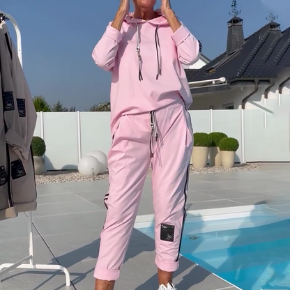 💖 UTOLSÓ NAPI PROMÓCIÓ - 50% KEDVEZMÉNY 💖Női kapucnis pulóver és jogging nadrág 2 darabos alkalmi szett