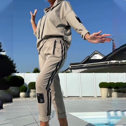 💖 UTOLSÓ NAPI PROMÓCIÓ - 50% KEDVEZMÉNY 💖Női kapucnis pulóver és jogging nadrág 2 darabos alkalmi szett