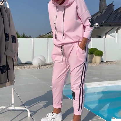 💖 UTOLSÓ NAPI PROMÓCIÓ - 50% KEDVEZMÉNY 💖Női kapucnis pulóver és jogging nadrág 2 darabos alkalmi szett