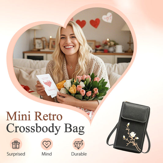 💖 UTOLSÓ NAPI PROMÓCIÓ - 50% KEDVEZMÉNY 💖Hímzett virágos Mini Retro Retro Crossbody táska