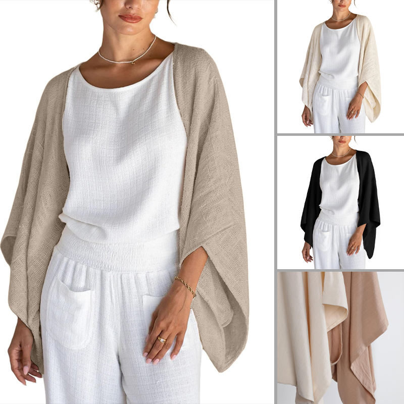 💖 UTOLSÓ NAPI PROMÓCIÓ - 50% KEDVEZMÉNY 💖Női 3/4 ujjú, elöl nyitott, laza sál